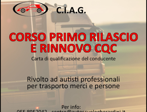 Corso primo rilascio e rinnovo CQC a Firenze, Pistoia, Prato, Campi Bisenzio